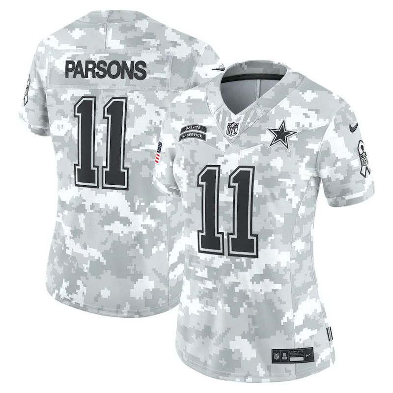 Women Dallas Cowboys #11 Parsons Nike Arctic Camo 2024 Salute to Service Limited NFL Jersey